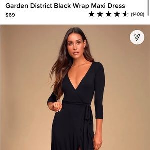 Lulu’s black wrap maxi dress